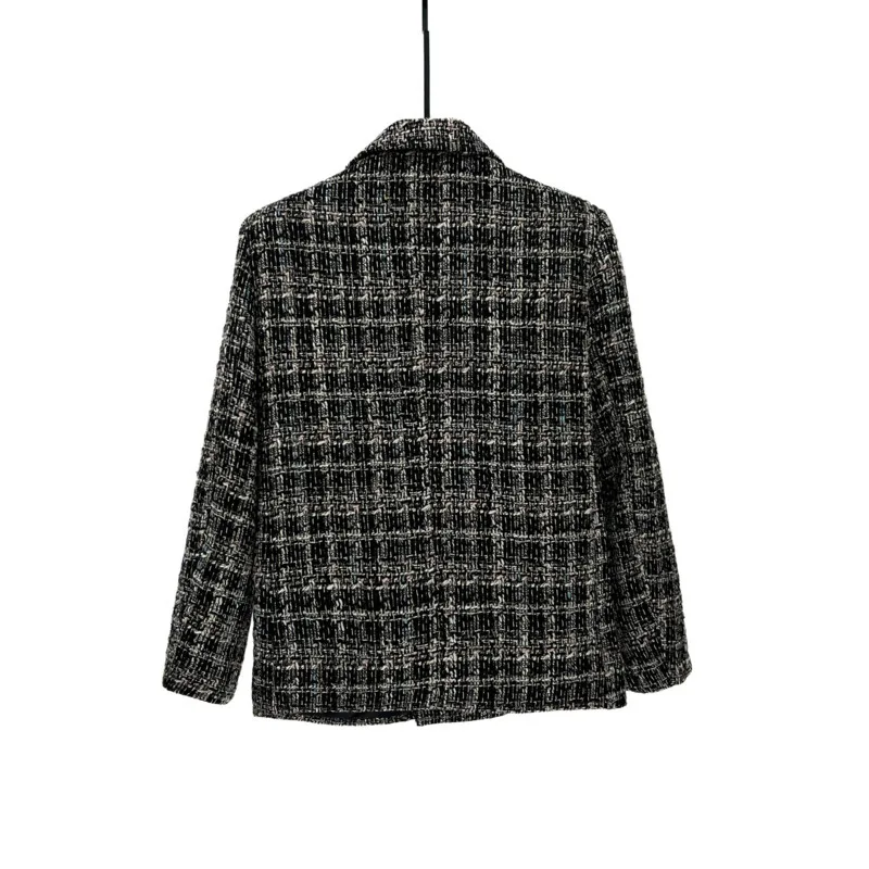 WVGA خريف شتاء جديد رجل المد كوريا نمط منقوشة العصرية بدلة بأكمام طويلة سترة المتخصصة شيك عادية تويد بليزرات Ins Y2K W13862 #2