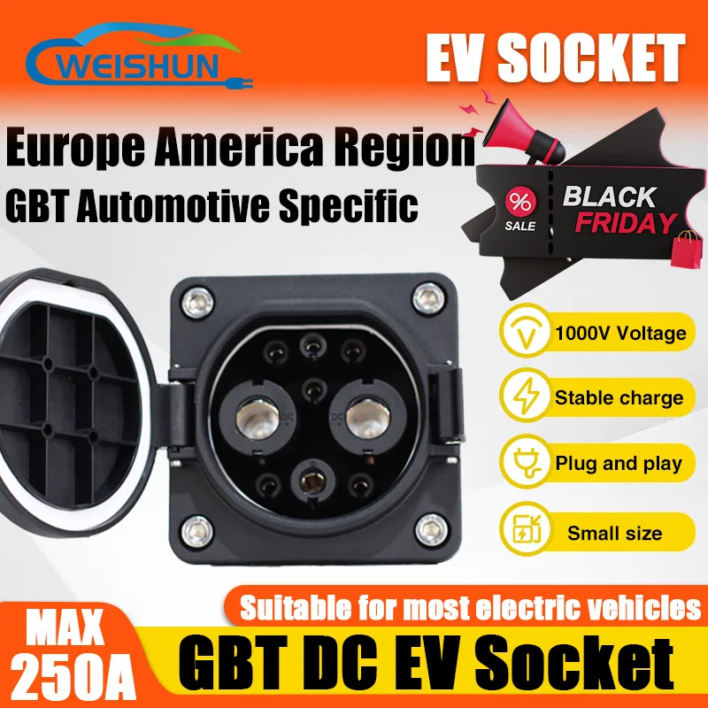 GBT charging socket dc ev charger Car side 80A 150A 200A 250A vehicle electric car Connector Vehicle End GB/T Charging Socket