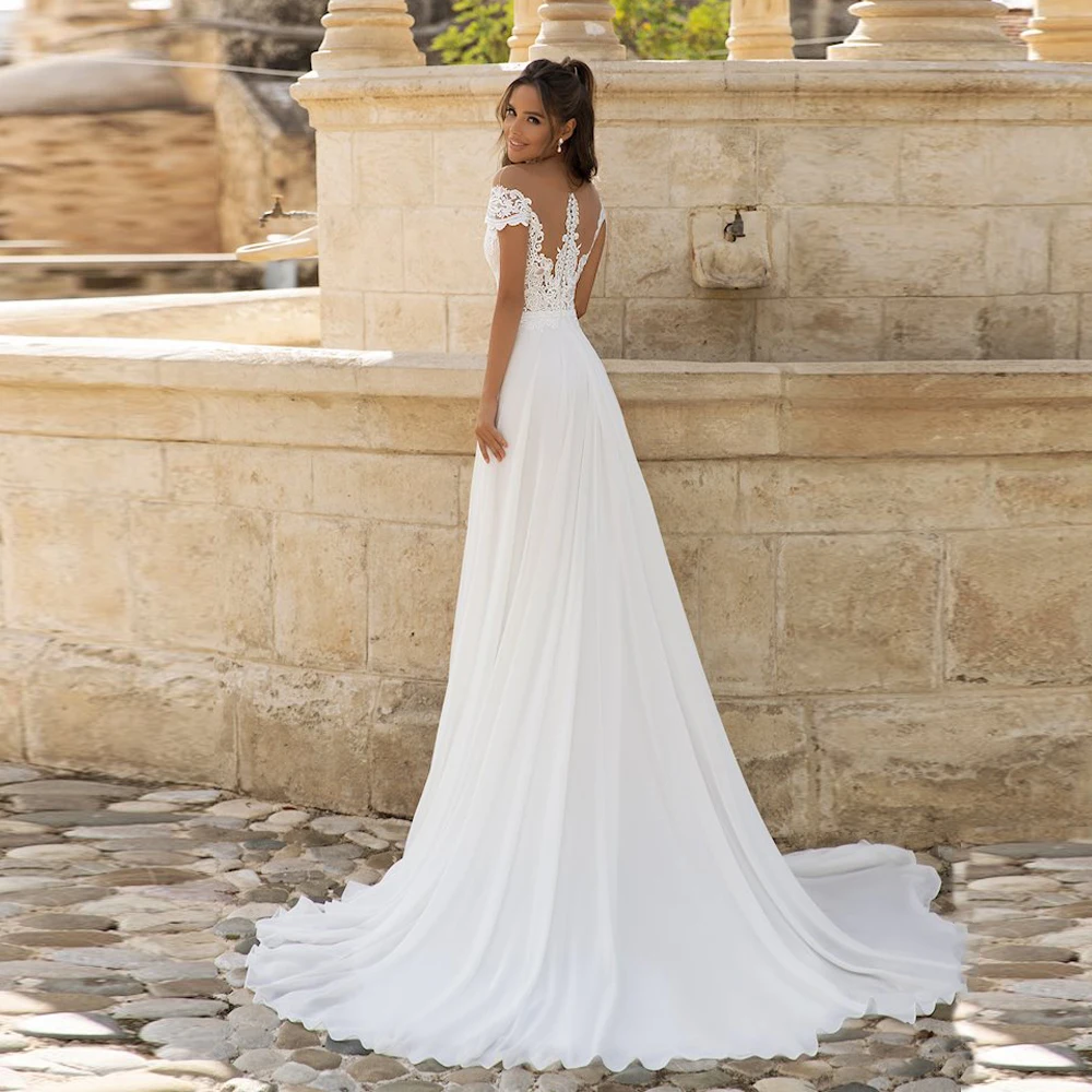 Robe de mariée en dentelle bohème, sexy, fendue sur le côté, avec appliques, pour la plage, grande taille, pour les patients