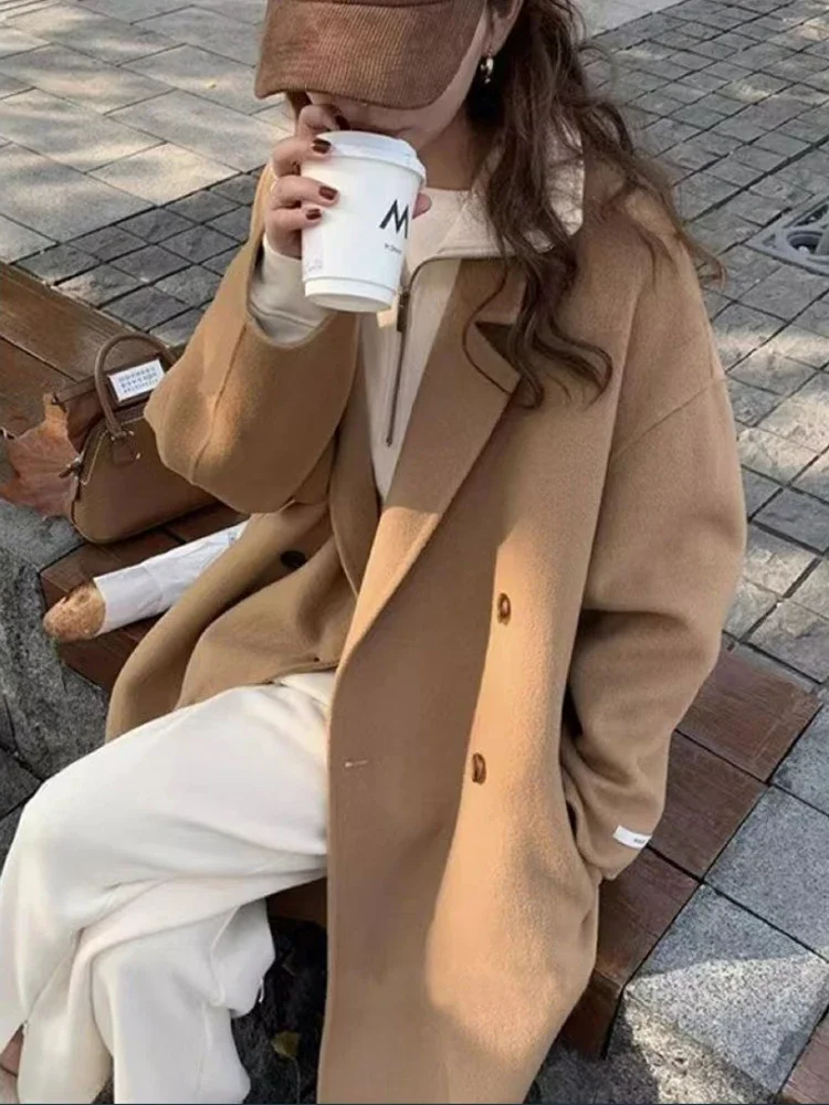 

Women's Coats 2023 New in Vintage Harajuku Fashion Autumn Women's Clothing Long Sleeve Tops Korean Style Thick Long Coat