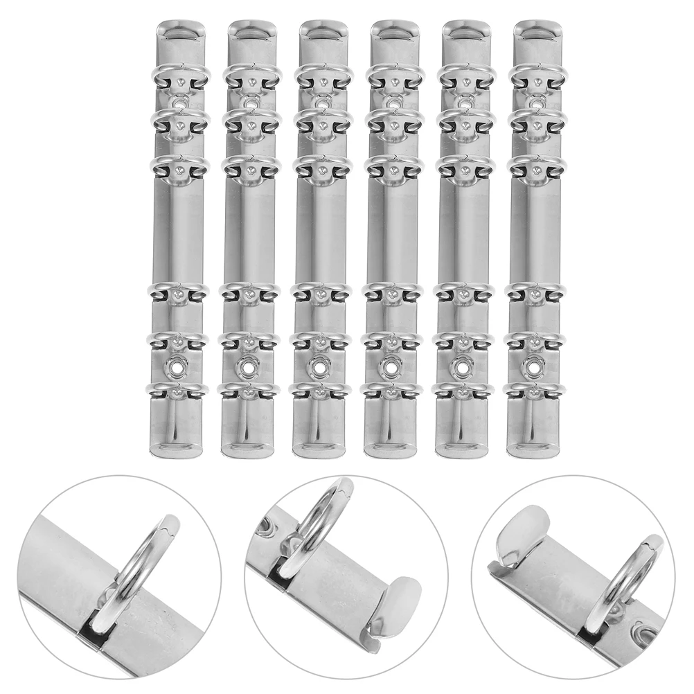6 Pcs 바인더 내부 코어 금속 느슨한 잎 바인더 Office 편지지 노트북 클립 액세서리 반지