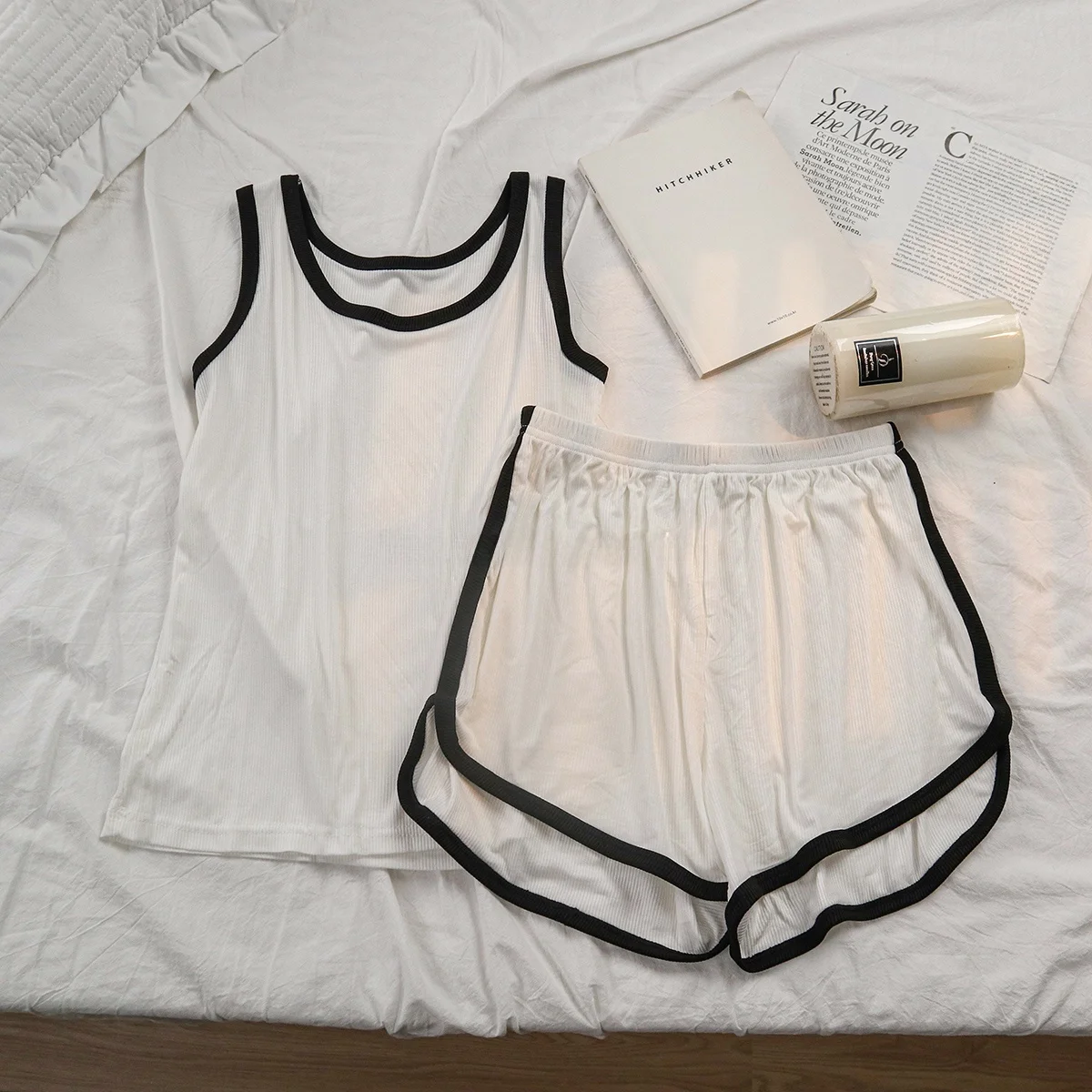 

Summer Spor Sle Modal Vest Nightgown Women's Sweet Spicy Pure Desire Svel Set 2024 Home Clothes ort Pants