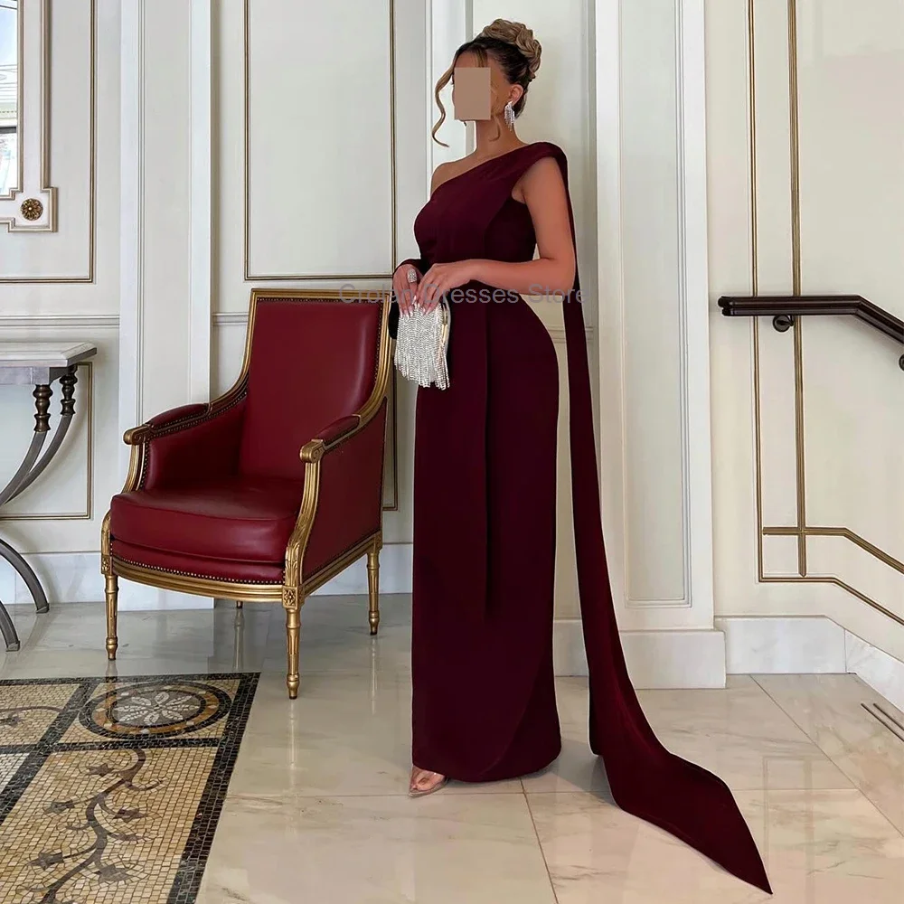 Elegant Straight One Shoulder Formal Evening Dress Saudi Arabia Special Occasion Gown Jersey Prom Dress Floor Length Custom Made