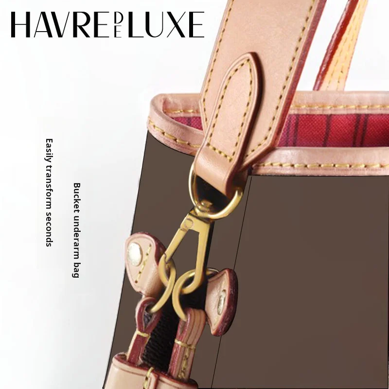 Bag Strap For Lv Neverfull Bag Decompression Wide Shoulder Strap Transformation Bucket Bag Armpit Color Changing Cowhide Strap