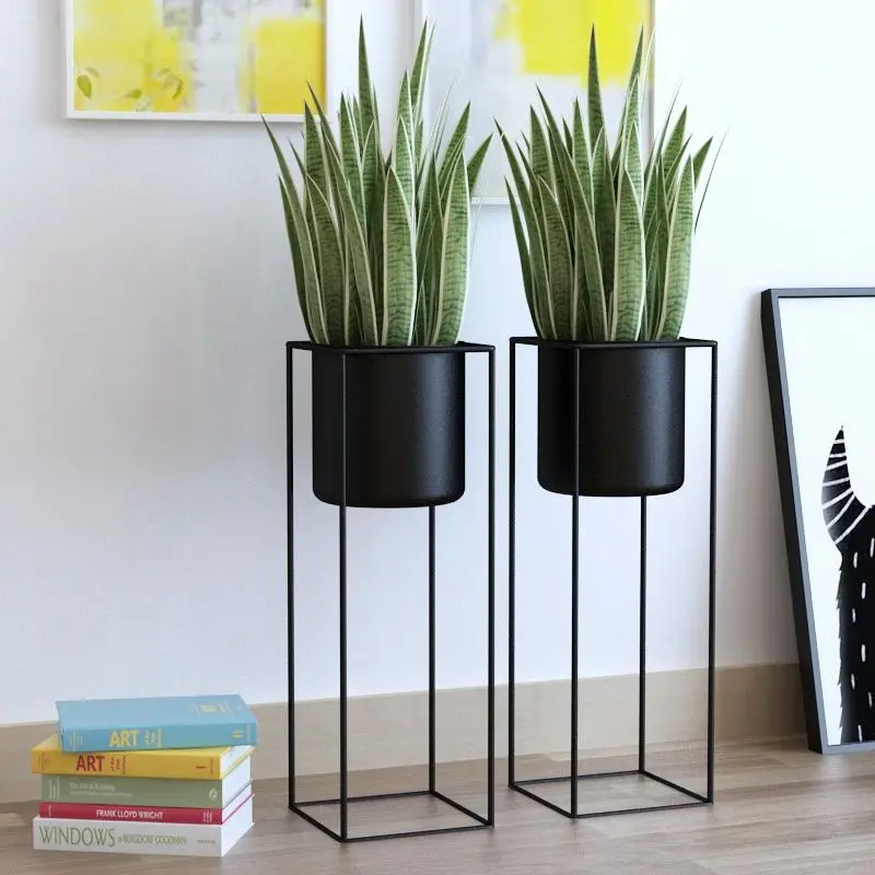 

Indoor household floor-to-ceiling rack Modern wrought iron flower stand Simple living room Balcony Single-layer dill flower