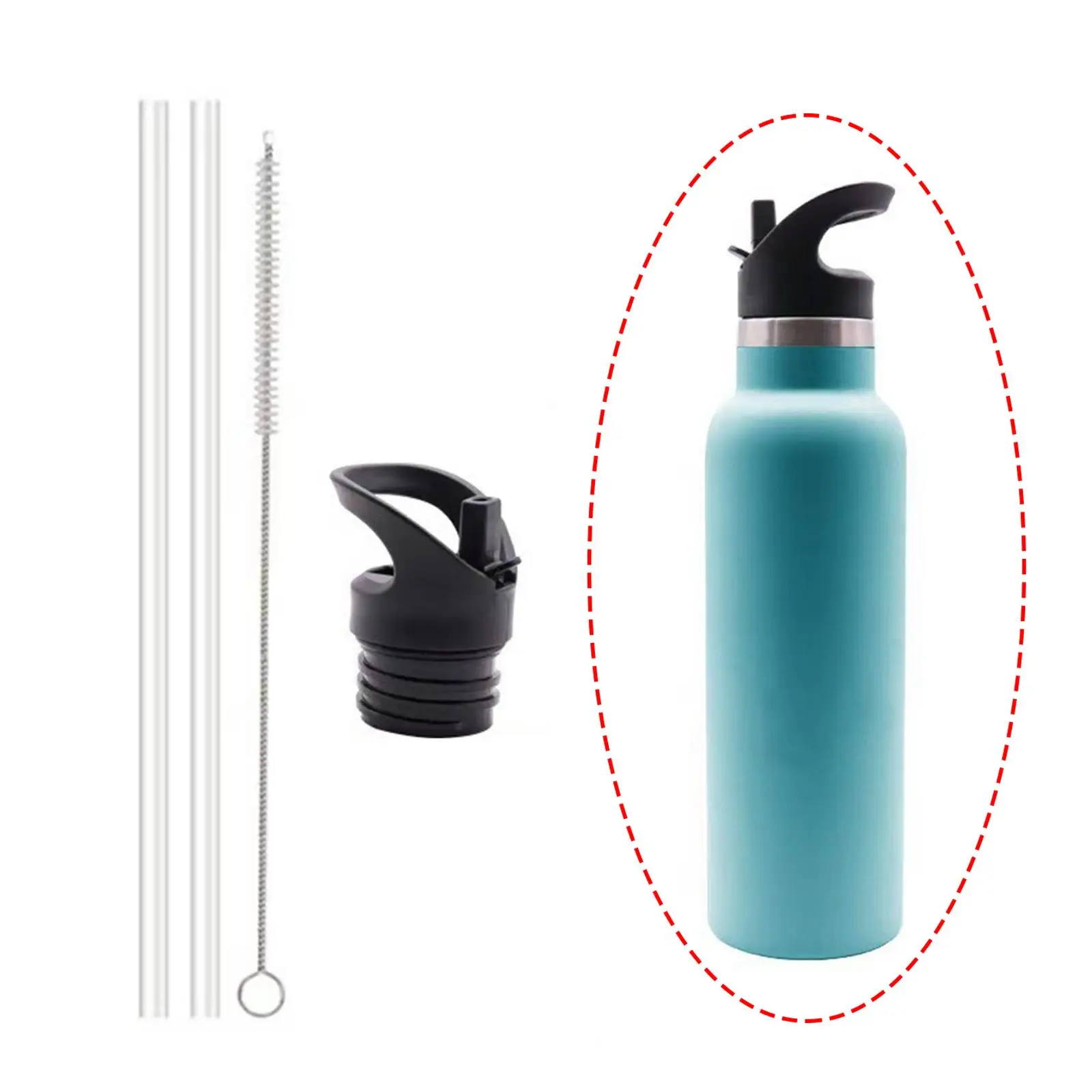 Straw Lid Insulated Flip Top Replacement Lids Wide Mouth Straw Lid for Working