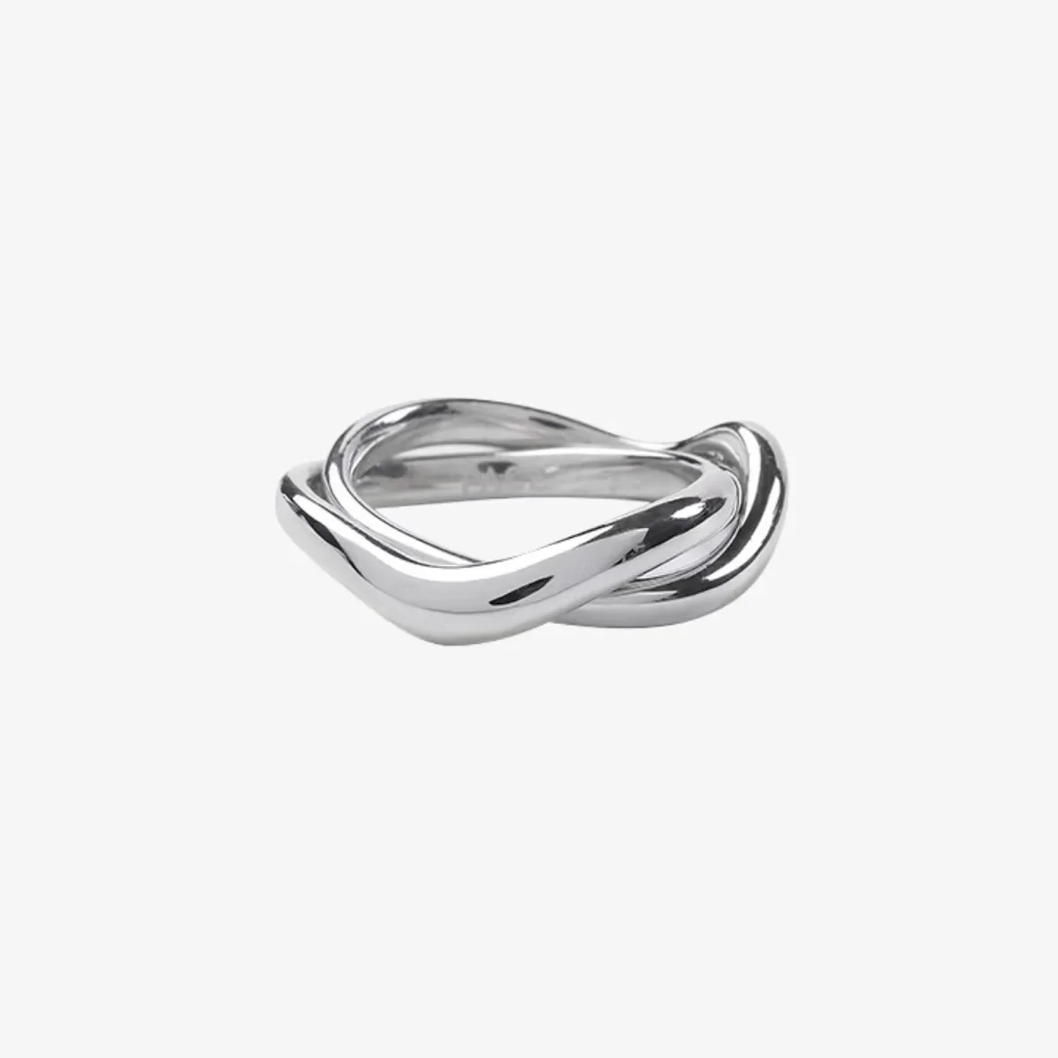 2023 Korean Wave New Twisted Double Layer Silver Color Ring Fashion Trend Men\'s and Women\'s Jewelry Accessories Couple Gifts