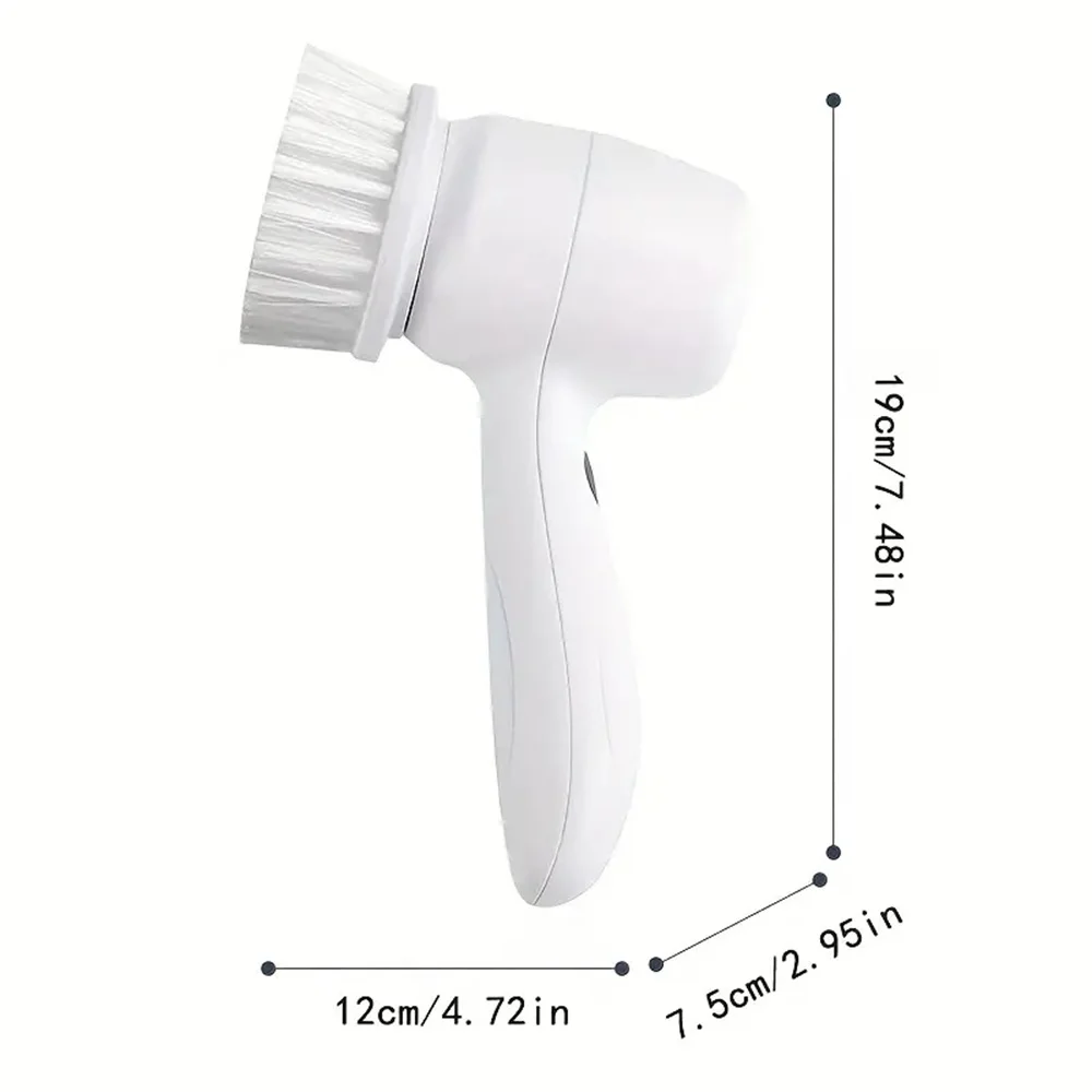 Electric Spin Scrubber With 3 Replaceable Brush Head USB Chargeable Multifunctional Scrubber Brush Polisher Sponge for Kitchen image 6