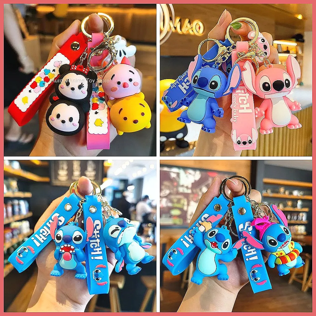 

Набор ключей Disney: Микки Маус, Минни, Дональд Дак и Пятачок, кавайная фигурка, брелок, игрушки, подарок для детей