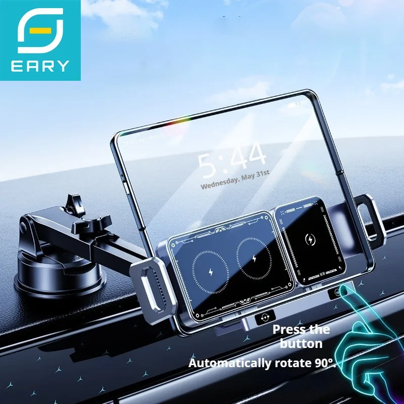 

Беспроводное автомобильное зарядное устройство Eary 15 Вт для Samsung Z Fold 7 6 5, быстрое зарядное устройство для вентиляционного отверстия, держатель для телефона на приборной панели, крепление для iPhone 16 Pro Max