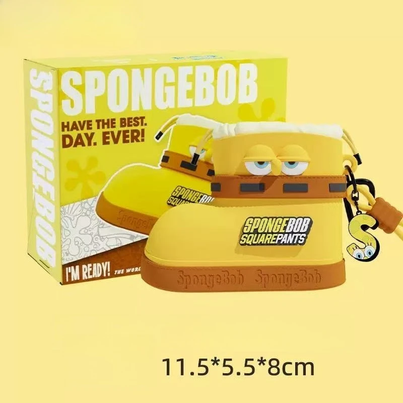 

New SpongeBob SquarePants Cute Mini Rain Boot Shaped Storage Bag Portable Coin Purse Earphone Case Lovely Bag Hanging Decorative