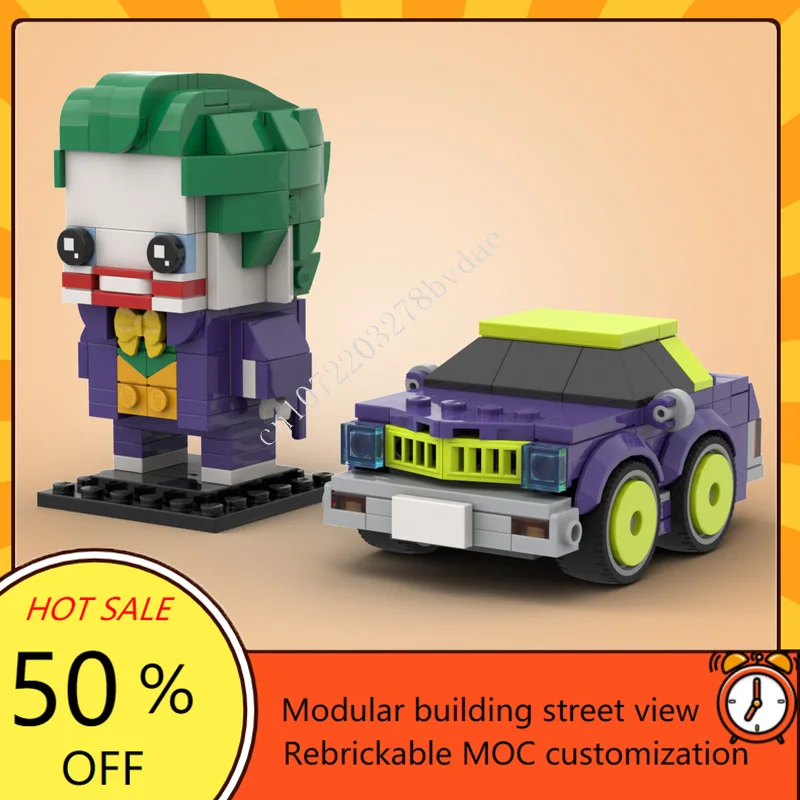 

299 шт. MOC классические мультяшные фигурки Джокер + Goon модель автомобиля строительные блоки архитектура DIY образование сборка модель игрушки подарки