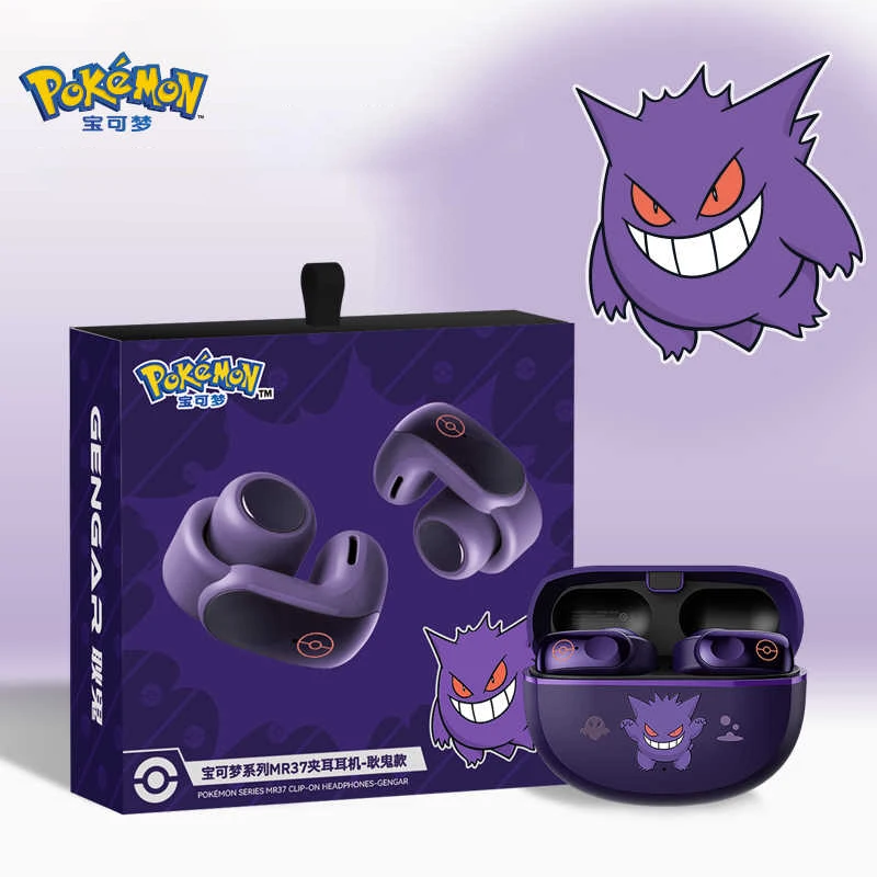 pokemon-anime-gengar-bluetooth-headset-ear-clip-style-not-reduction-hifi-stereo-wireless-sport-earbuds-endurance-trendy-gift