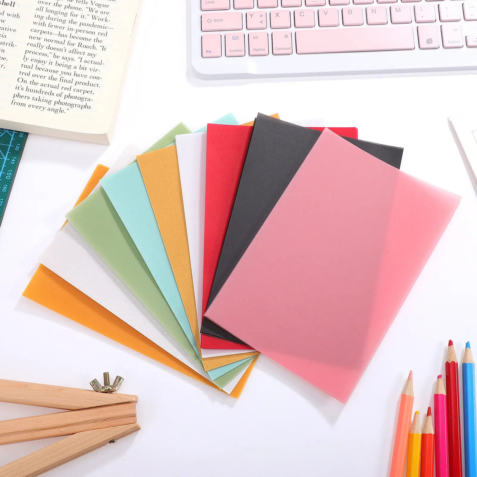 50Sheets Colored Tracing Paper Transparent Sulfur Paper Multicolor Soft Light Shadow Effect Drawing Sketching Calligraphy Craft