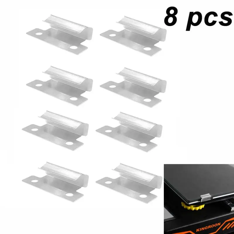 

8 шт., 7 мм, зажимы для стеклянной кровати из нержавеющей стали, зажимы для Ender 3 Ender 5 CR-10 серии, зажимы для кровати с подогревом, платформа, детали 3D-принтера