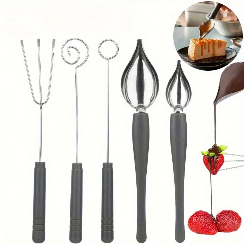 Stainless Steel Chocolate Dipping Forks and Decorating Spoons Essential for Candy Making Fruit Fondue DIY Dessert Decorations
