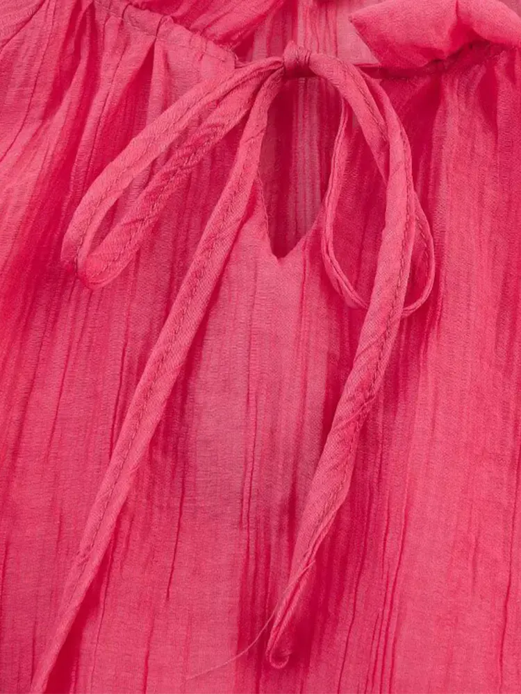 Conjunto de 2 piezas con efecto plisado para mujer, falda larga lisa con cintura elástica, blusas holgadas a la moda, conjuntos de Tops, primavera 2025