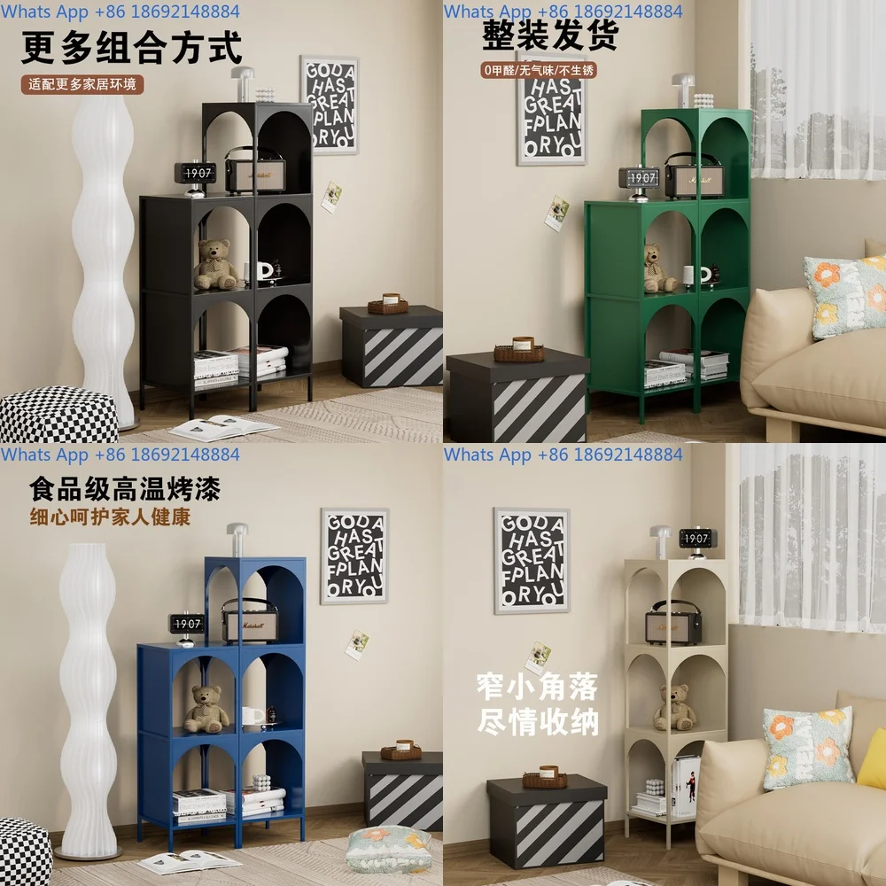 

Creative Combination living room floor shelf iron bookcase corner storage cabinet display rack for home organization and space