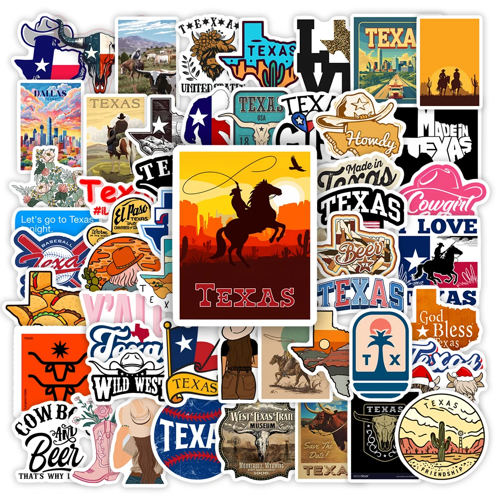 Texas State Logo Naklejki Art Design Clipart DIY Prezent Zabawki Naklejka na laptopa Scrapbook Telefon Dekoracyjna butelka bagażowa Wodoodporna