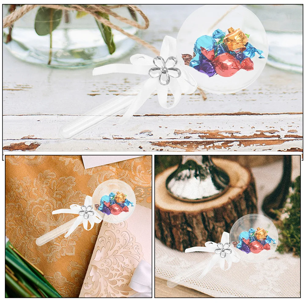

24Pcs Clear Candy Box Fairy Stick Shape Small Gift Party Favor Case for Halloween Christmas Wedding Bridal Shower Treats Storage