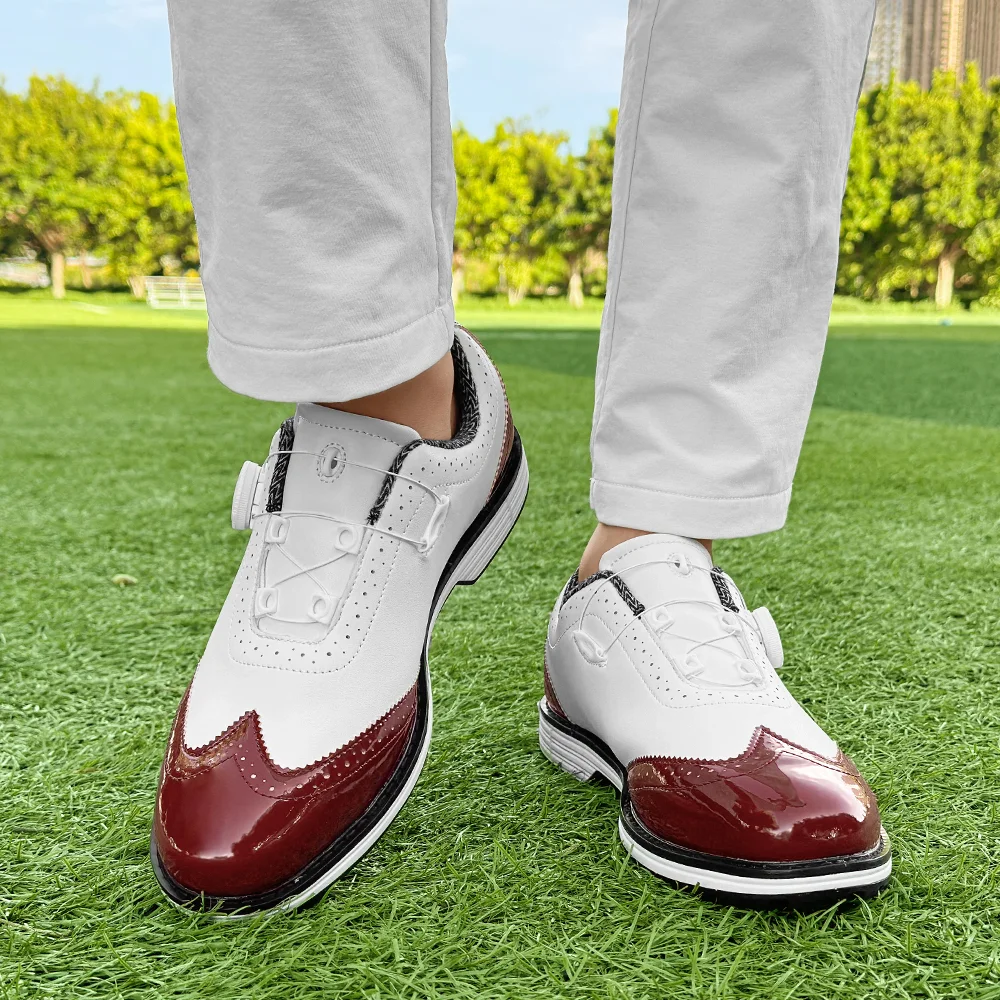 

2025 New white men's golf shoes Golf sneakers professional waterproof non-slip spikeless outdoor leisure walking training