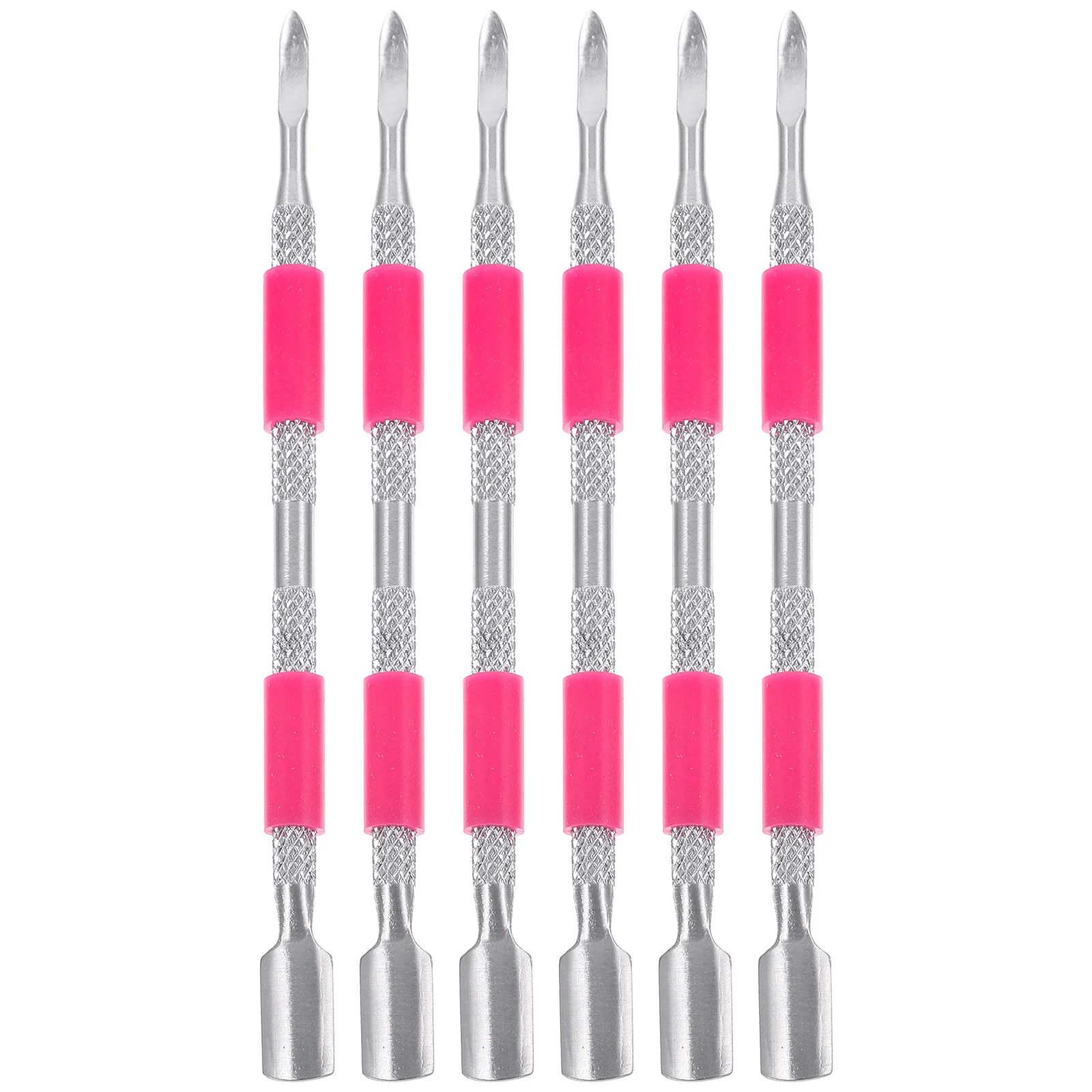 6Pcs Manicure Tools Nail Care Set Stainless Steel Cuticle Pusher for Natural and Fake Nails Pedicure Art Cleaning Kit