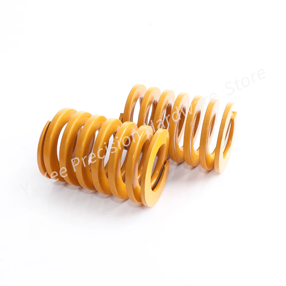 Outer Diameter 6~25mm Yellow Extremely Light Load Mold Spring Alloy Steel Rectangular Spring Flat Wire Spring Length 20~175mm