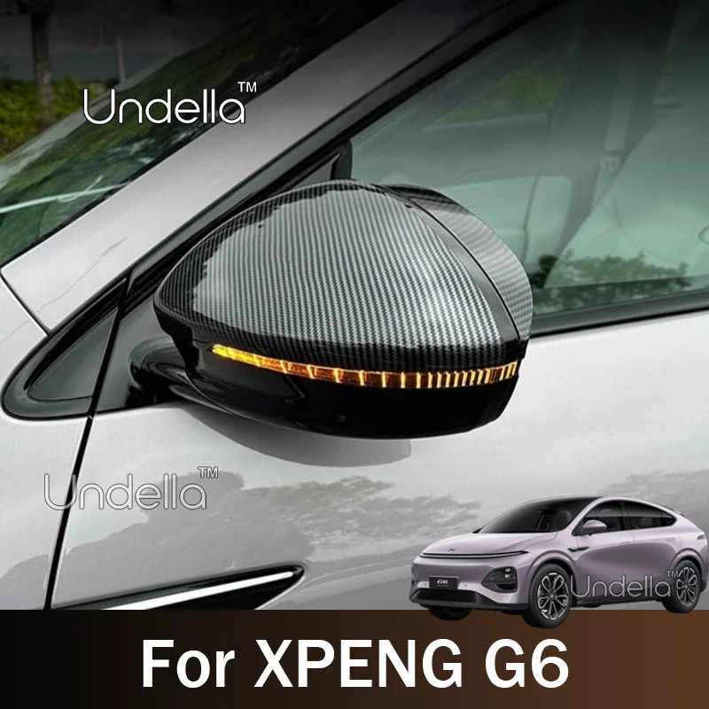 For XPENG G6 2026 2027 2025 Xiaopeng G6 Car Rearview Mirror Cover Trim Carbon Fiber Pattern High Quality Replacement Accessories