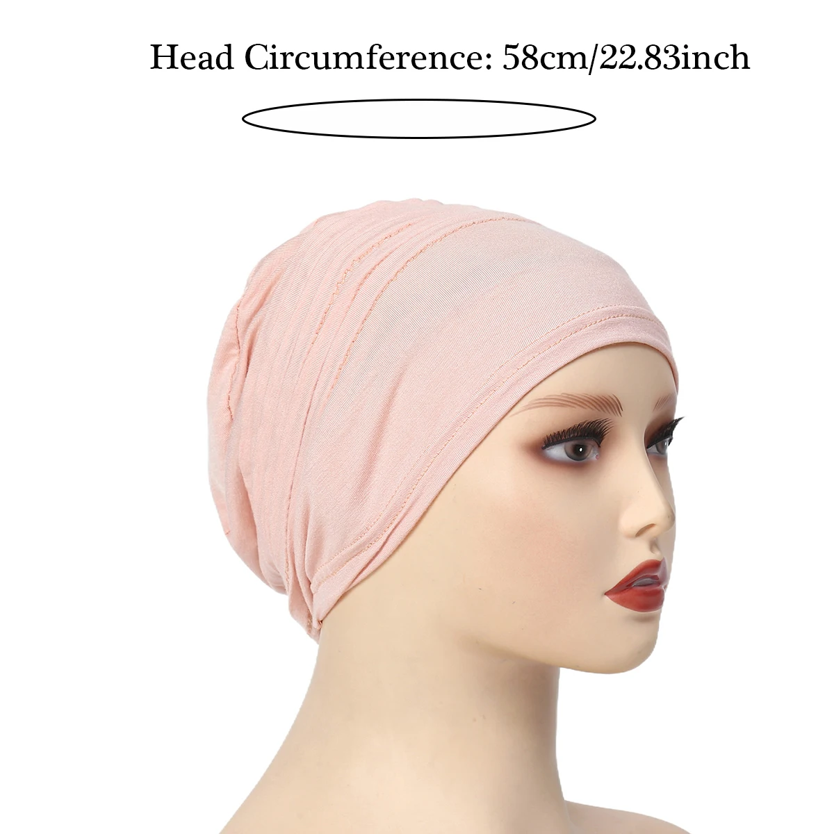 Solid Color Crinkle Turban Women Hijab Caps Headwrap Chemo Cancer Bandana Headscarf Hair Cover Wrap Hats