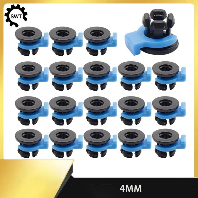 Blue & White Plastic Collet Buckle for PC4-M6 PC4-M10 Pneumatic Quick Fitting - 4mm OD Bowden PTFE Tube Lock Clip - Anti Pop Out