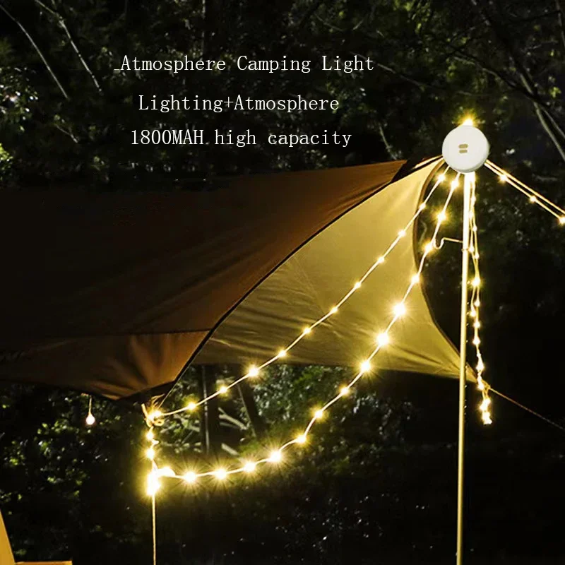 New Camping Starry Sky Tent Light Long Range Atmosphere APP Remote Control Camping Light Portable Tape Light