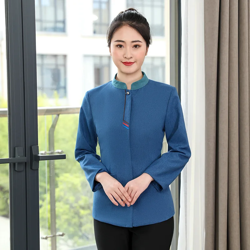 Cleaning Work Clothes Long Sleeve PA Room Hotel Aunt Shopping Mall Property Cleaner Autumn and Winter Suit