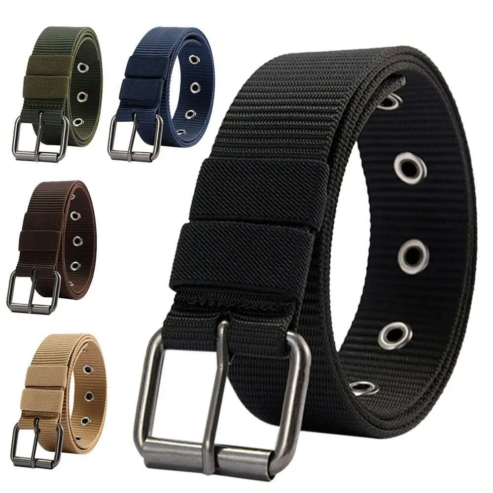 

Women Men Cowboy Pants Luxury Brand Design Nylon Canvas Braided Belt Ladies Dress Strap Weave Waist Band Pin Buckle Waistband