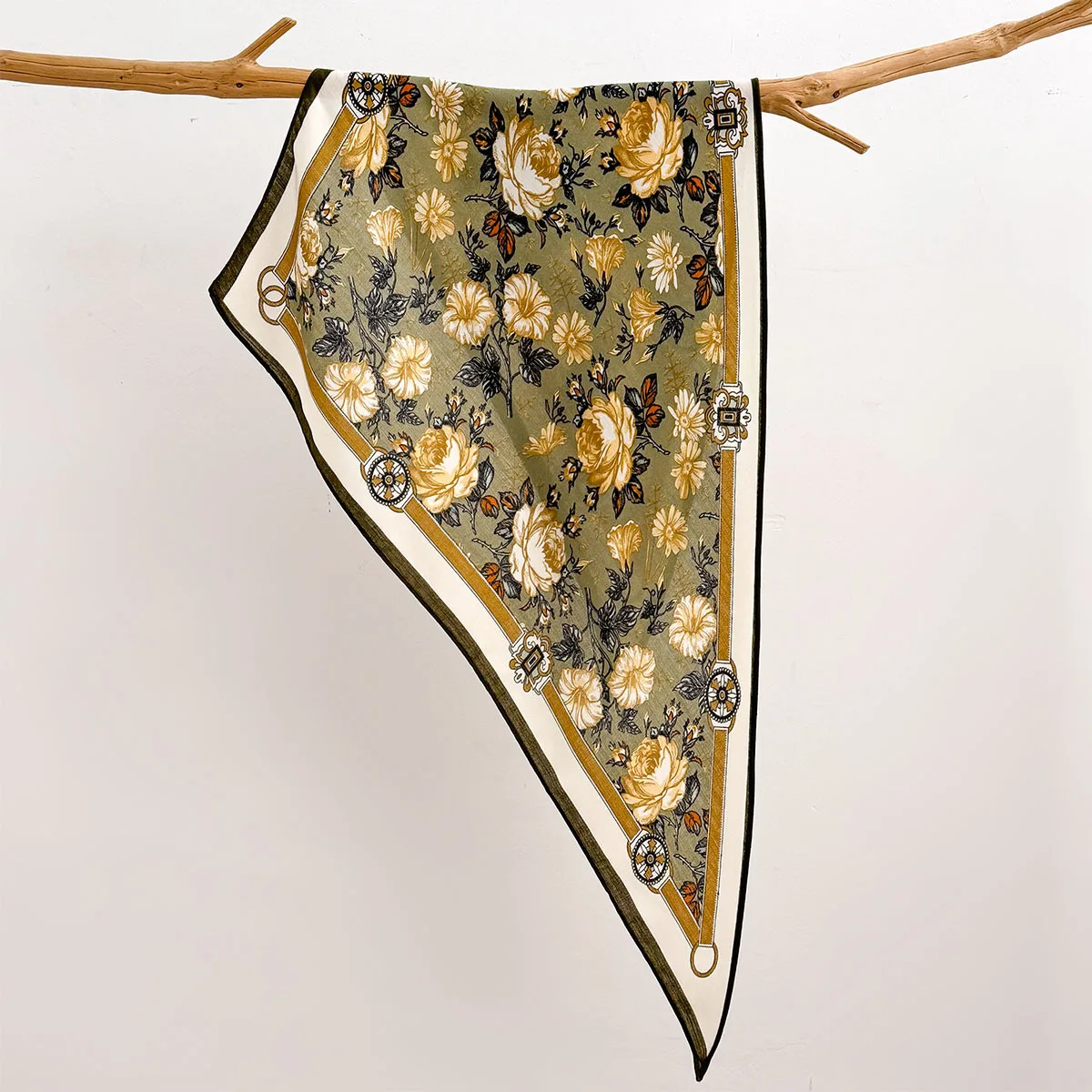 Soft Satin Imitation Silk Scarves Spring Floral Square Scarf For Women Bandanas Luxury Hijab Neckerchief Elegant Shawl Wraps - view 6