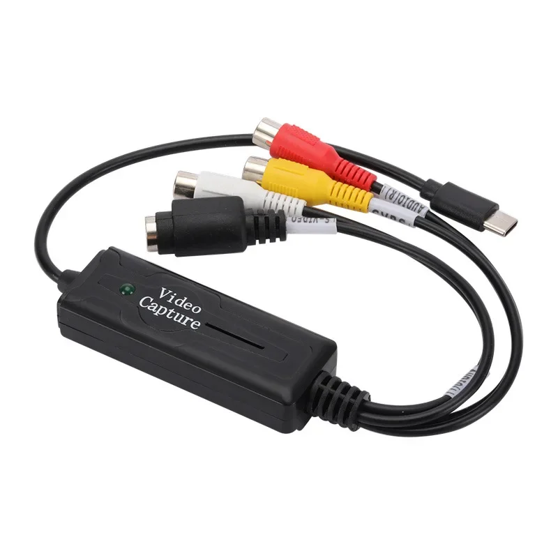 USB Type C to RCA Cable Adapter Converter Audio Video Capture Card Adapter PC Cables for TV DVD VHS Capture Device