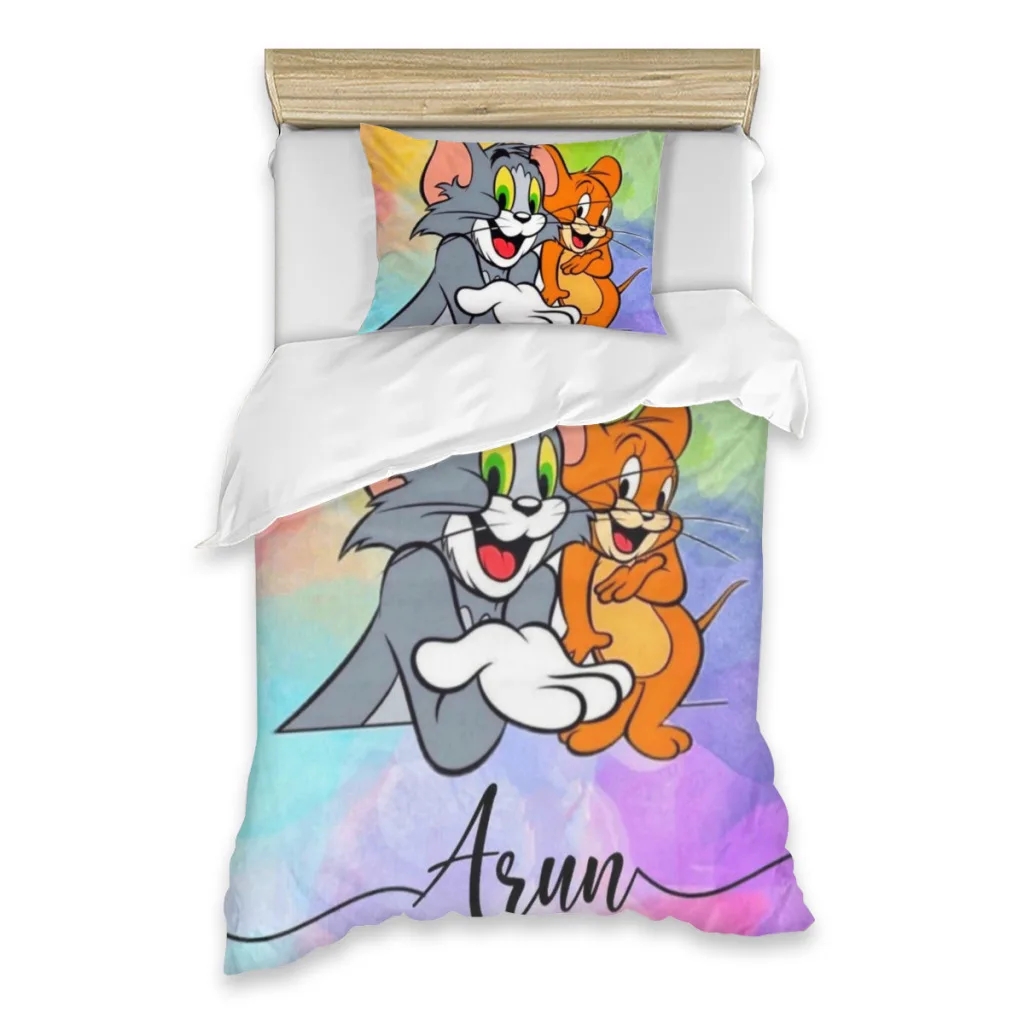 Tom and Jerry Single Bed Sheets Set  Complete Case Single Linen Quilt Cover