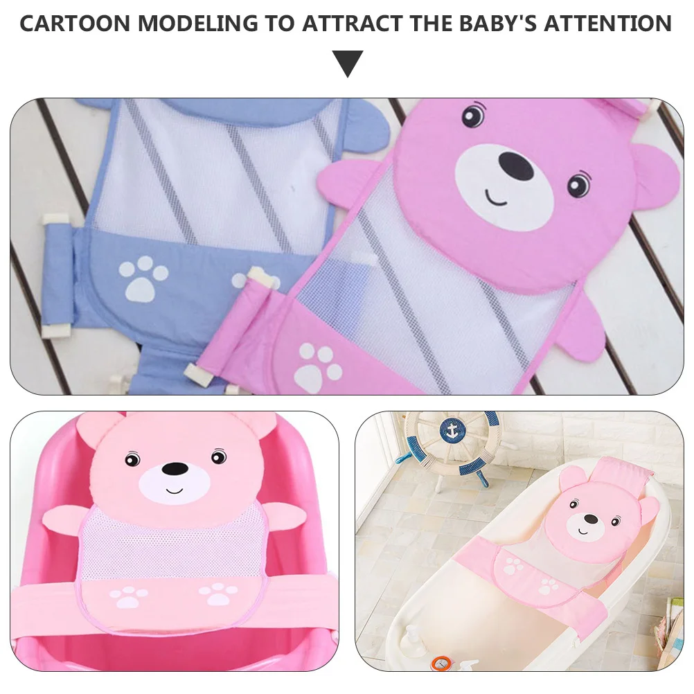 

Infant Shower Net Adjustable Length Baby Bath Seat Support Non-Slip Breathable Mesh Baby Bathtub Mesh Bathing Net