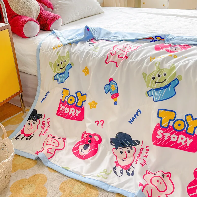 Cartoon Mickey Minnie Mouse Winnie Children\'s Summer Cool Cotton Thin Quilt Kindergarten Nap Core Student Air Conditioning Quilt