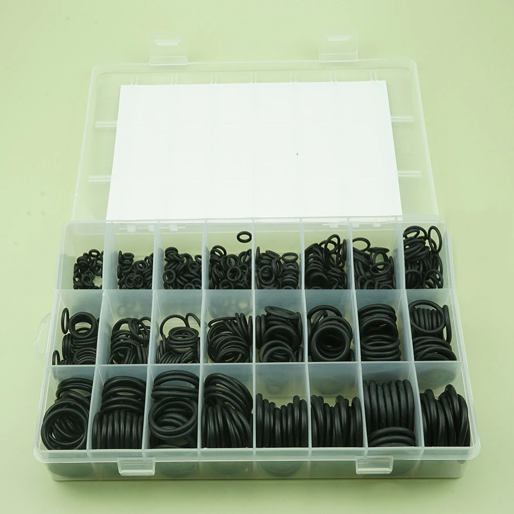 740Pcs O Rings Rubber Silicone O Ring Gasket Seal Sealing O-rings Nitrile Washer Rubber O-ring Assortment Kit Box Ring Set