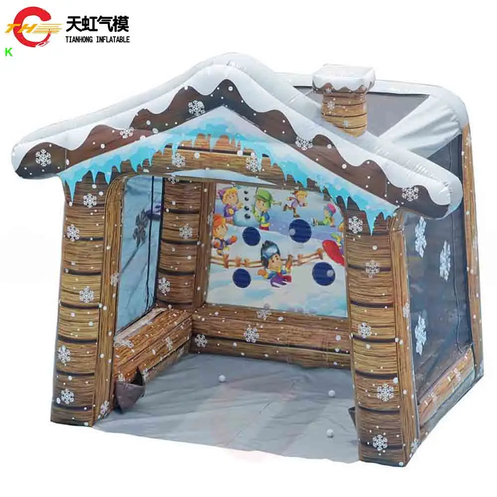 

Fast Ship Customized Inflatable Snow Ball Dart Board Carnival Game New Design Christmas Party Sport Game with Blower