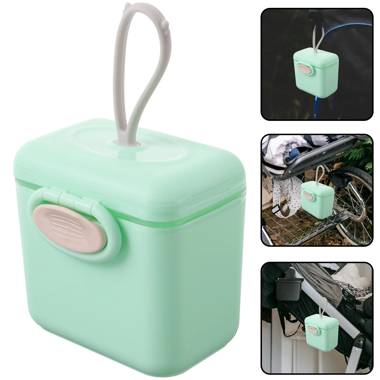 

Портативный дозатор формулы, контейнер для детского порошка большой емкости, дорожный ящик для кормления на открытом воздухе с ложкой и подвесной коляской