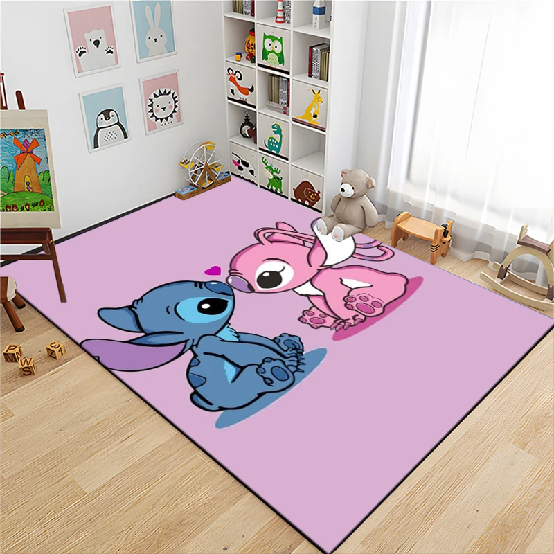 Disney Lilo and Stitch Pattern Large Area Rug 3D Carpet Home for Living Room Kids Bedroom Sofa Doormat Decor Children Floor Mats