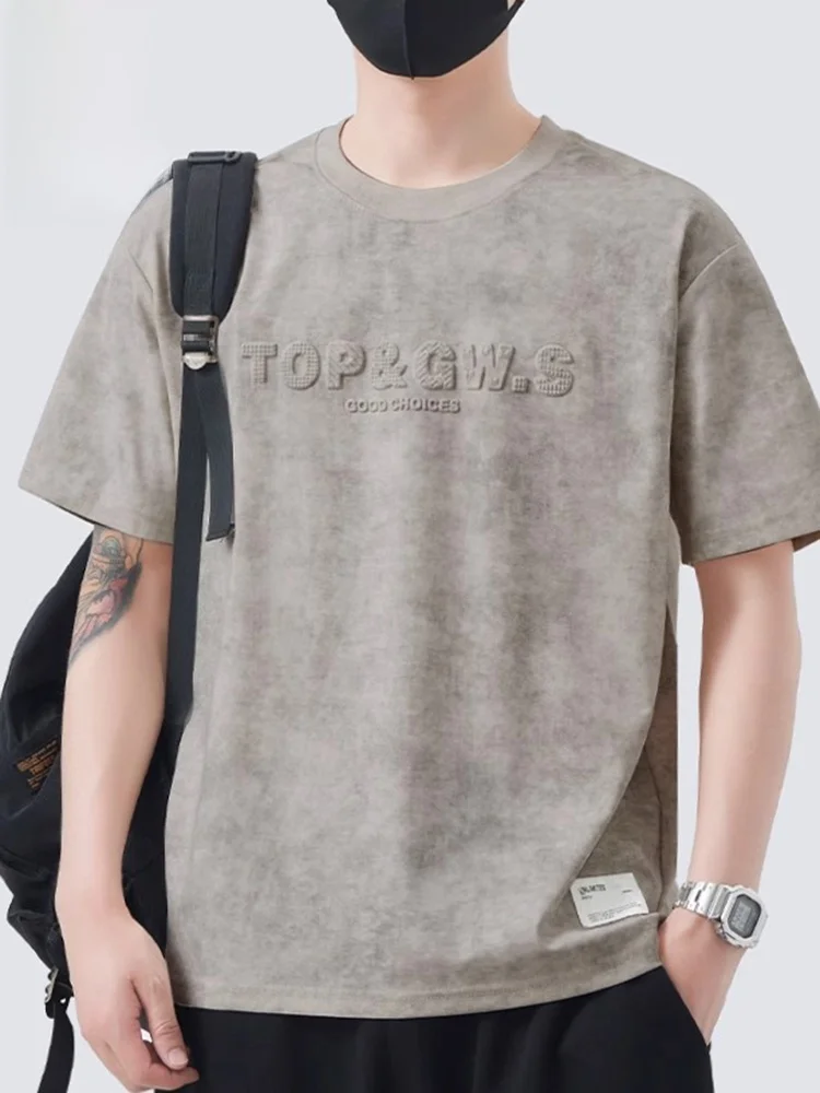 

Heavyweight Tie Dye ort Sve T-irt Men's Summer Trendy American Retro Loose Top Quali Cotton Polyester Blend