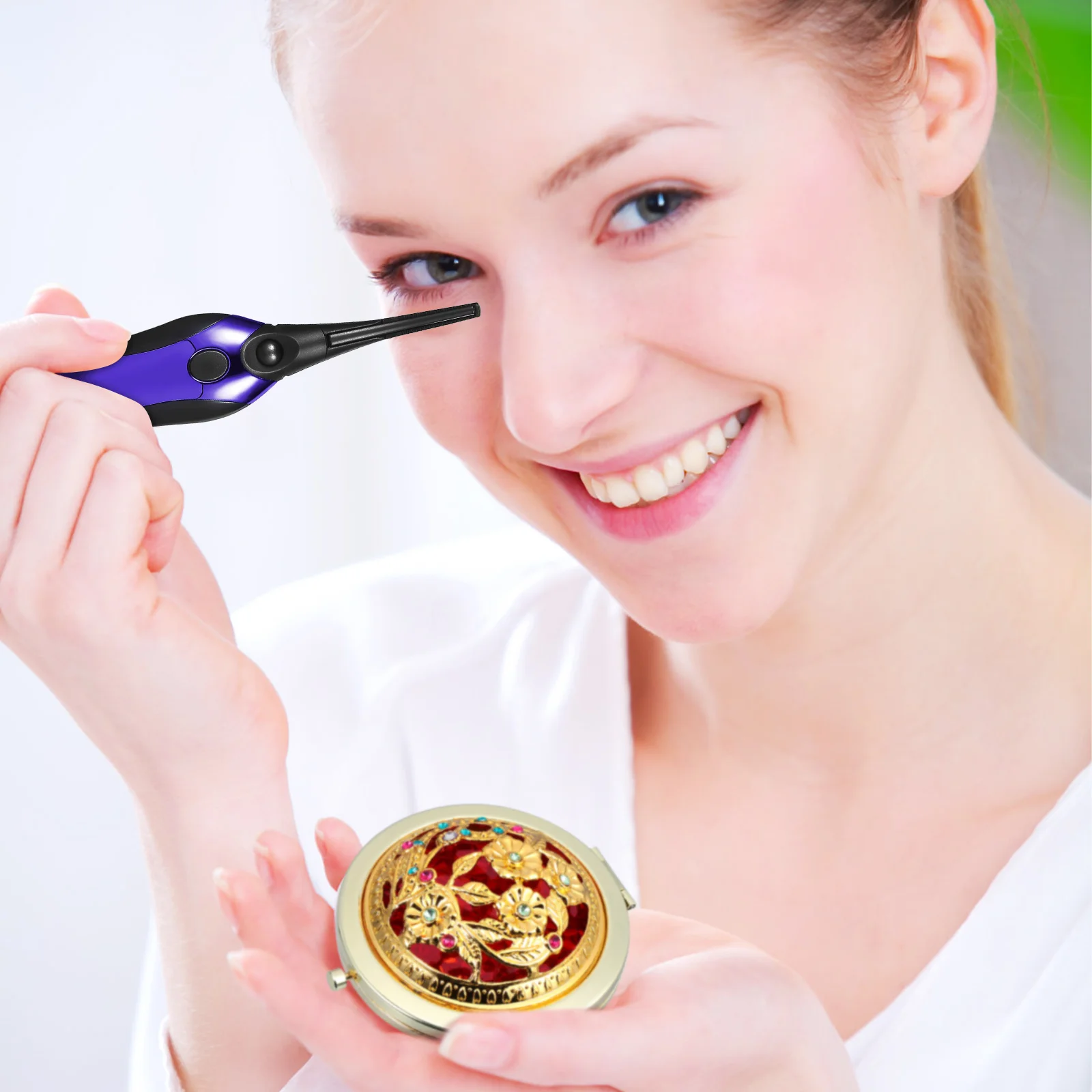 Piegaciglia riscaldato portatile Bacchetta arricciacapelli elettrica ricaricabile per ciglia Temperatura regolabile Design sicuro Strumento per il trucco per falsi