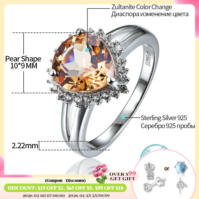 

Diaspore изменение цвета Silver Rings for Women Wedding Silver Jewelrys 3 Carats Created Diaspore Color Change Fine Jewelry