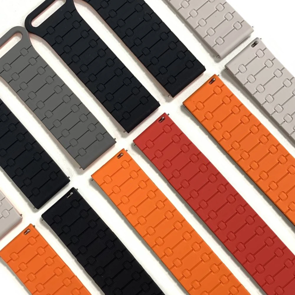 22 مللي متر حلقة مغناطيسية سيليكون حزام الساعات ل AMAZFIT BIP 6 5 وحدة التوازن 2 لينة حزام GTR 4 3 2e ستراتوس 3 الفهد سوار رياضي