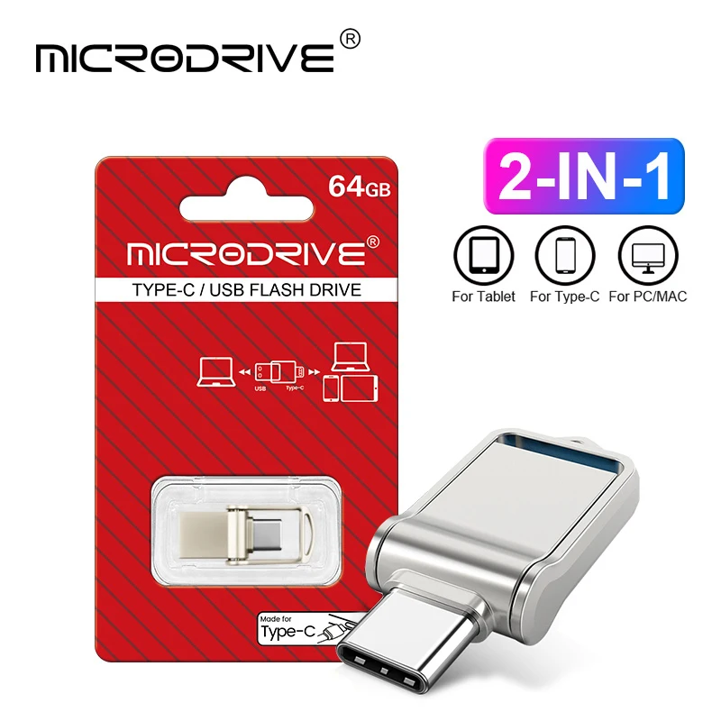 OTG Type C Pen Drive Mini Metal USB Memory Stick 32GB USB Flash Card 128GB Type-C Pendrive for Smartphone Huawei