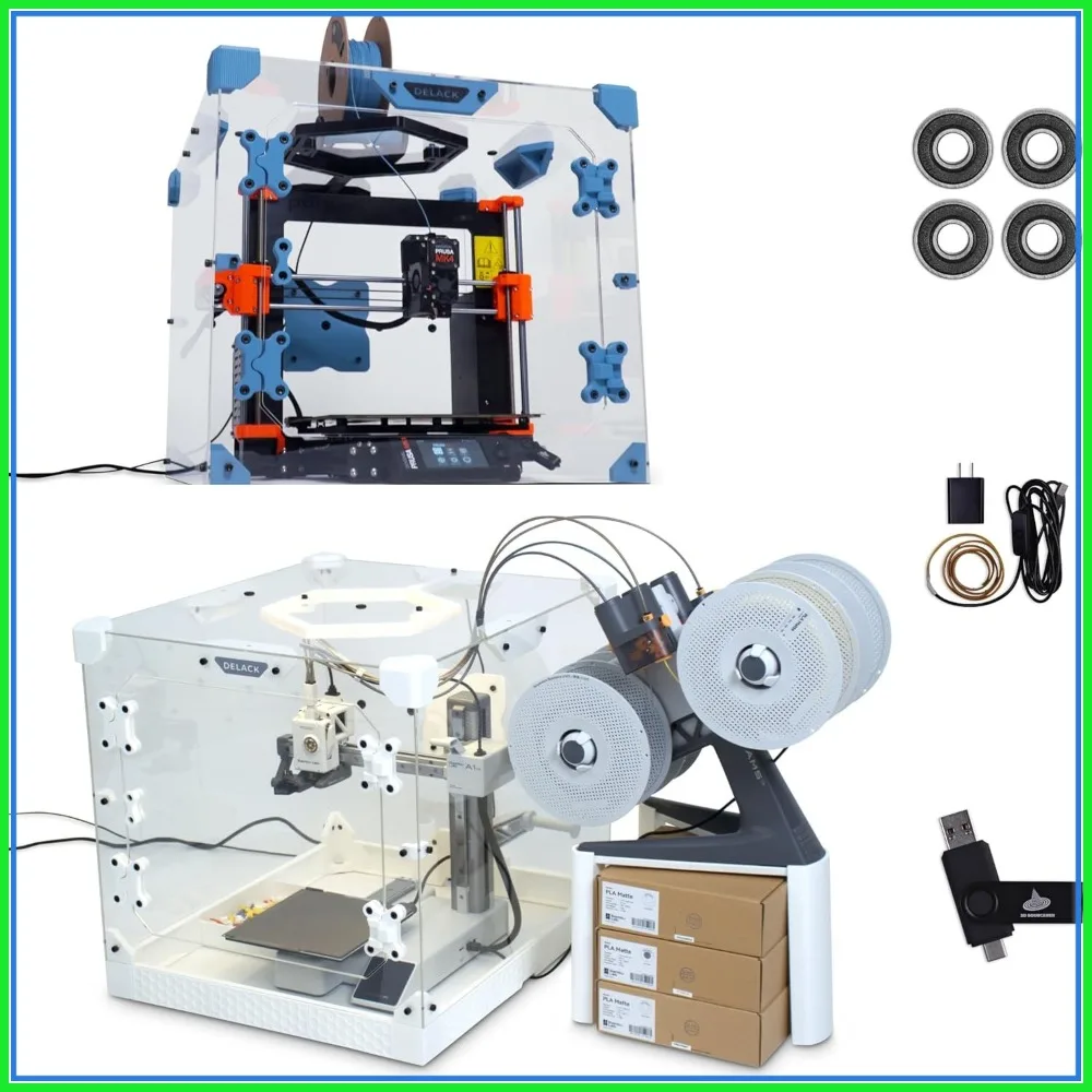 

3D Printer Enclosure Kit with LED Light for Bambu Lab A1 Mini, Prusa MK4/Mini, Compatible with IKEA Lack Table