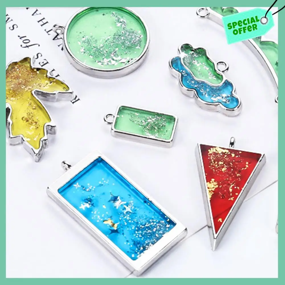 

Sturdy Metal Geometric Hollow Frame Frame Mold UV Epoxy Resin Mold For DIY Jewelry Making Result Round Pendant
