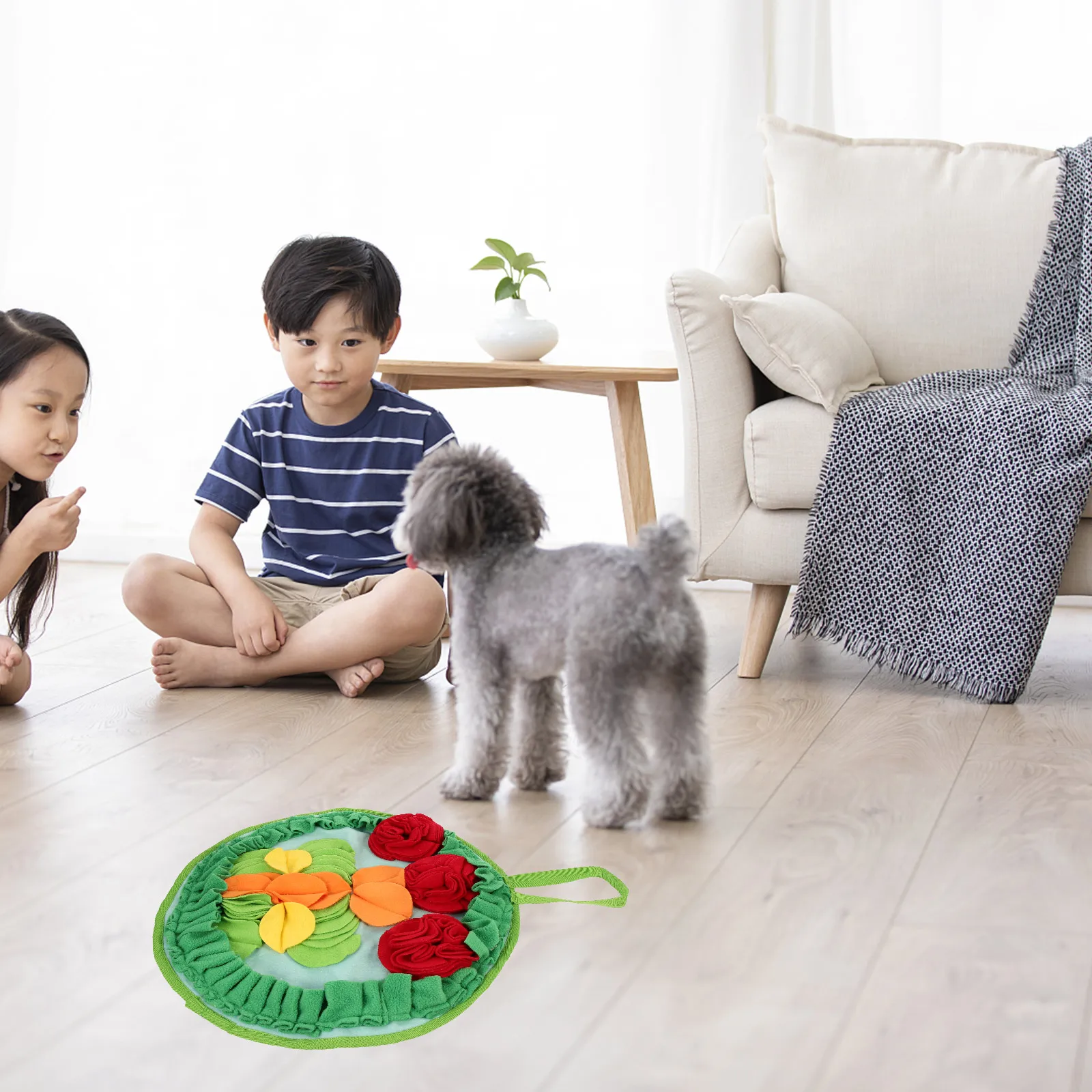 

Rabbit Sniffing Pad Pet Training Cushion Durable Safe Bunny Snuffle Mat Hamster Toy Slow Feeding Dispenser Easy Clean